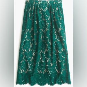 J.Crew size 6 lace skirt green